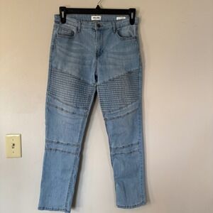 Ring of Fire Slim Fit Moto Jeans Light Wash Size 16
